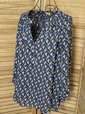 Banana Republic Women Tops Blouses MED Blue Polyester